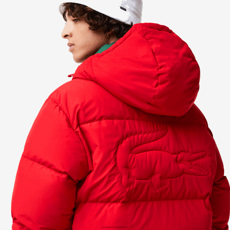 Lacoste gewatteerde waterafstotende jas 0828H1212 rood 240 Heren