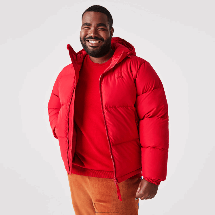 Lacoste gewatteerde waterafstotende jas 0828H1212 rood 240 Heren