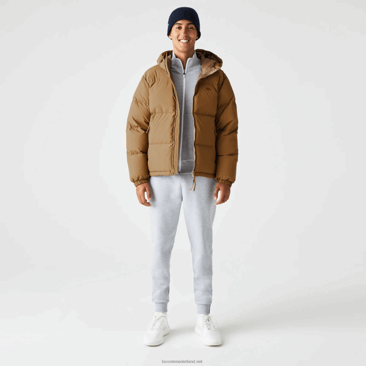 Lacoste gewatteerde waterafstotende jas 0828H1231 bruin z0w Heren