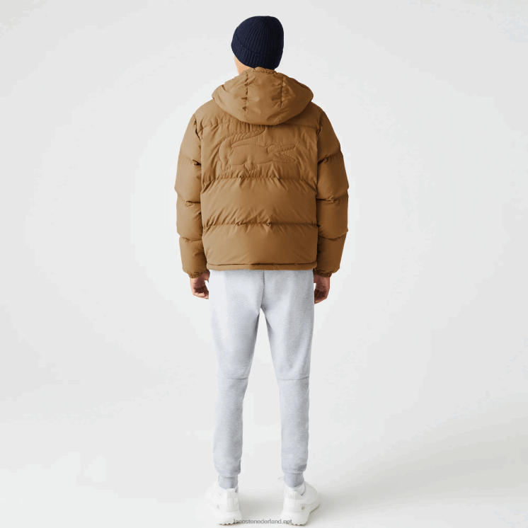Lacoste gewatteerde waterafstotende jas 0828H1231 bruin z0w Heren
