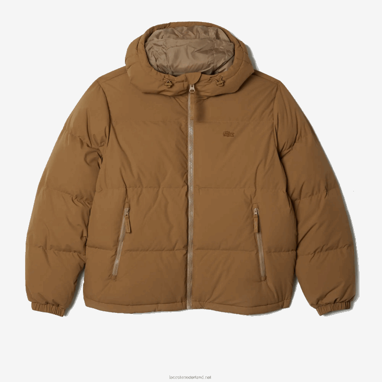Lacoste gewatteerde waterafstotende jas 0828H1231 bruin z0w Heren