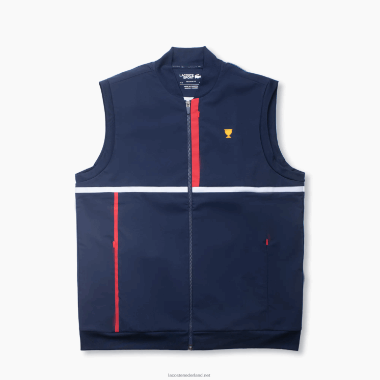 Lacoste jack met contrasterende sportband 0828H1311 marineblauw rood wit db3 Heren
