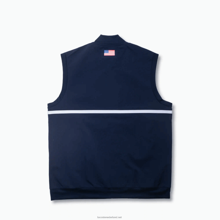 Lacoste jack met contrasterende sportband 0828H1311 marineblauw rood wit db3 Heren