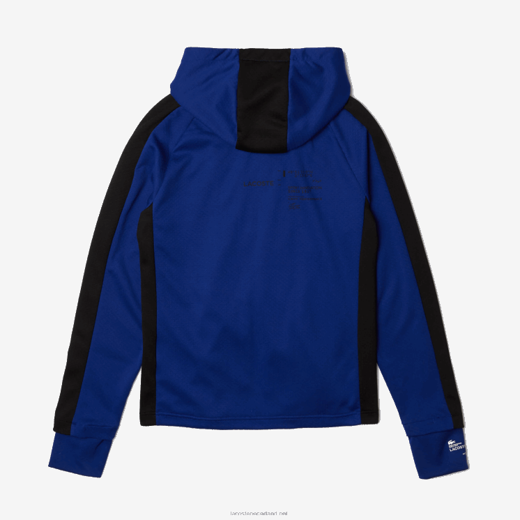 Lacoste jack met contrasterende sportband en capuchon 0828H1191 blauw zwart wit pwh Heren