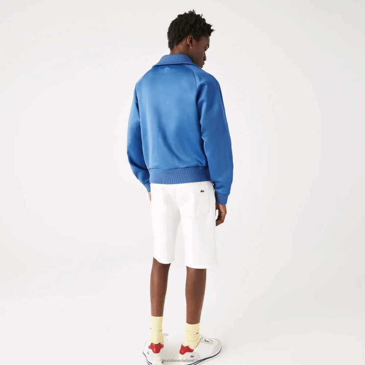 Lacoste jack met opstaande kraag van krokodillenleer met ritssluiting 0828H1203 blauwe hn8 Heren
