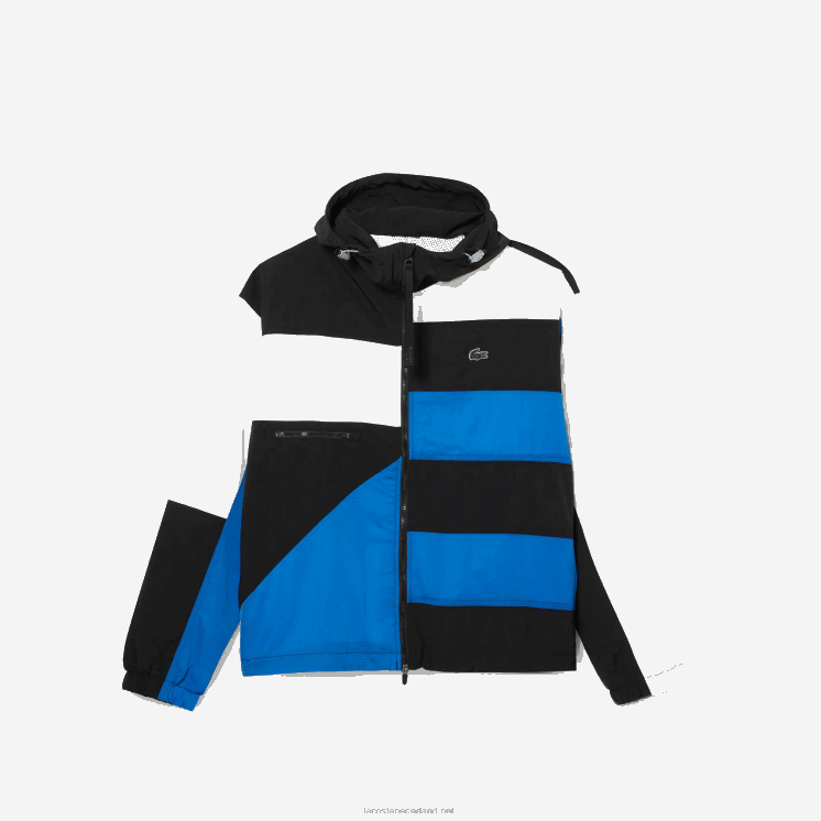 Lacoste jack met patchwork-effect 0828H1248 zwart blauw wit se1 Heren