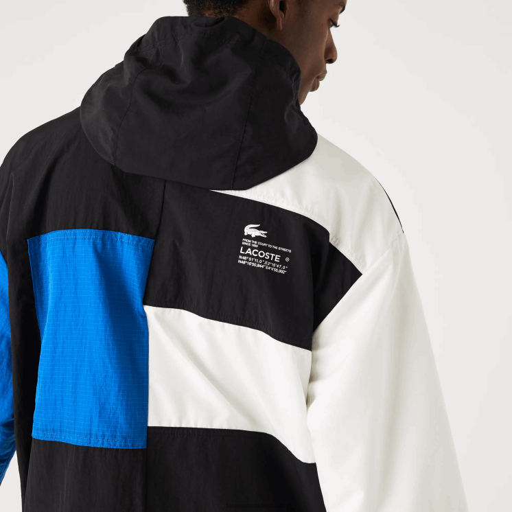 Lacoste jack met patchwork-effect 0828H1248 zwart blauw wit se1 Heren