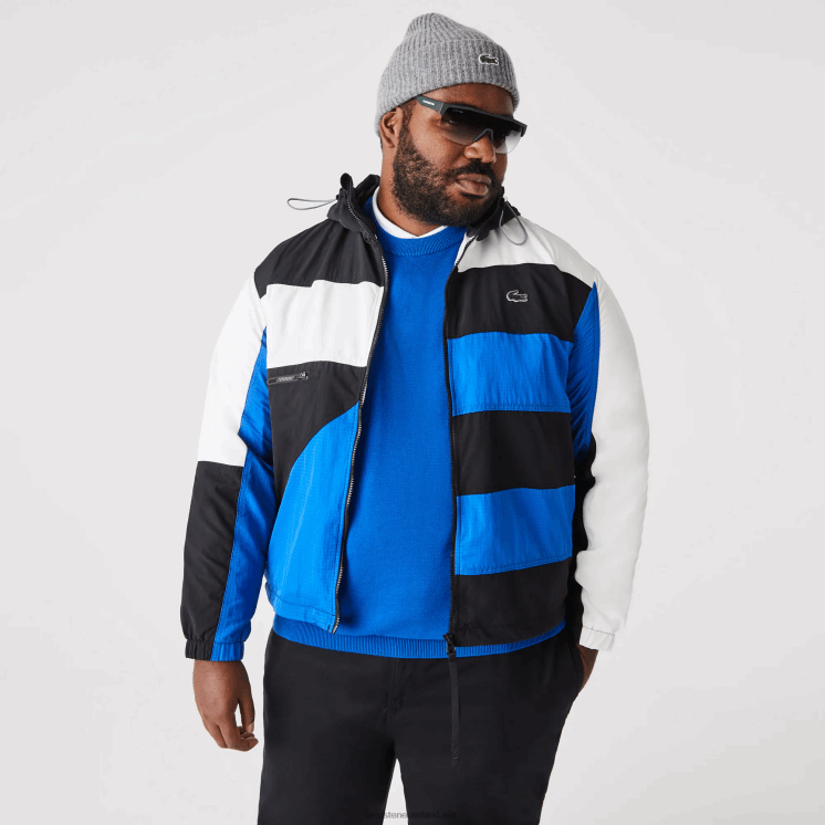 Lacoste jack met patchwork-effect 0828H1248 zwart blauw wit se1 Heren