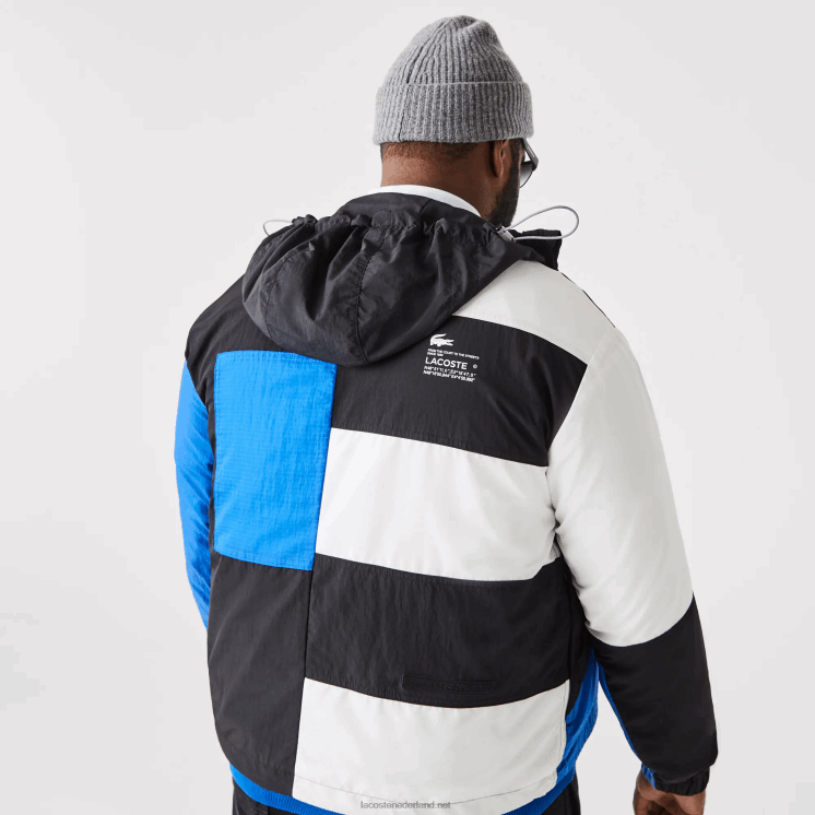 Lacoste jack met patchwork-effect 0828H1248 zwart blauw wit se1 Heren