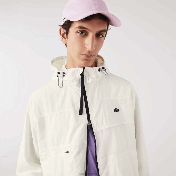 Lacoste jack met patchwork-effect 0828H1249 wit b5l Heren