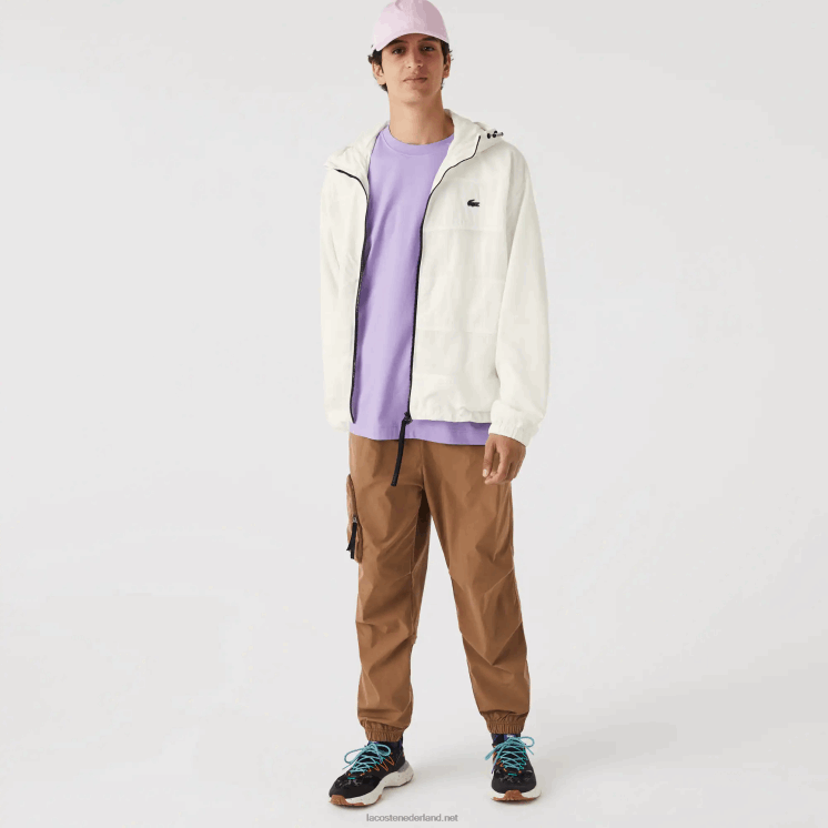 Lacoste jack met patchwork-effect 0828H1249 wit b5l Heren