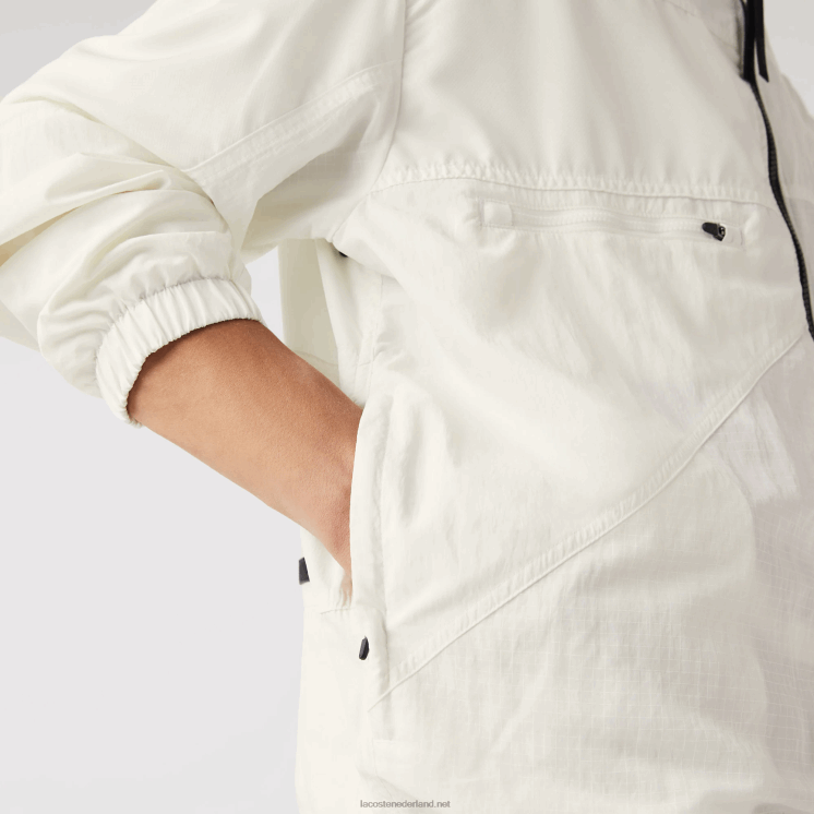 Lacoste jack met patchwork-effect 0828H1249 wit b5l Heren