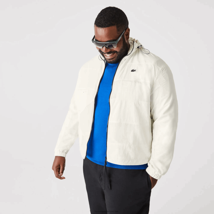Lacoste jack met patchwork-effect 0828H1249 wit b5l Heren