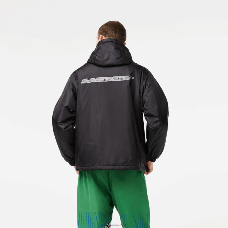 Lacoste kort gewatteerd jack met capuchon 0828H389 zwart c31 Heren