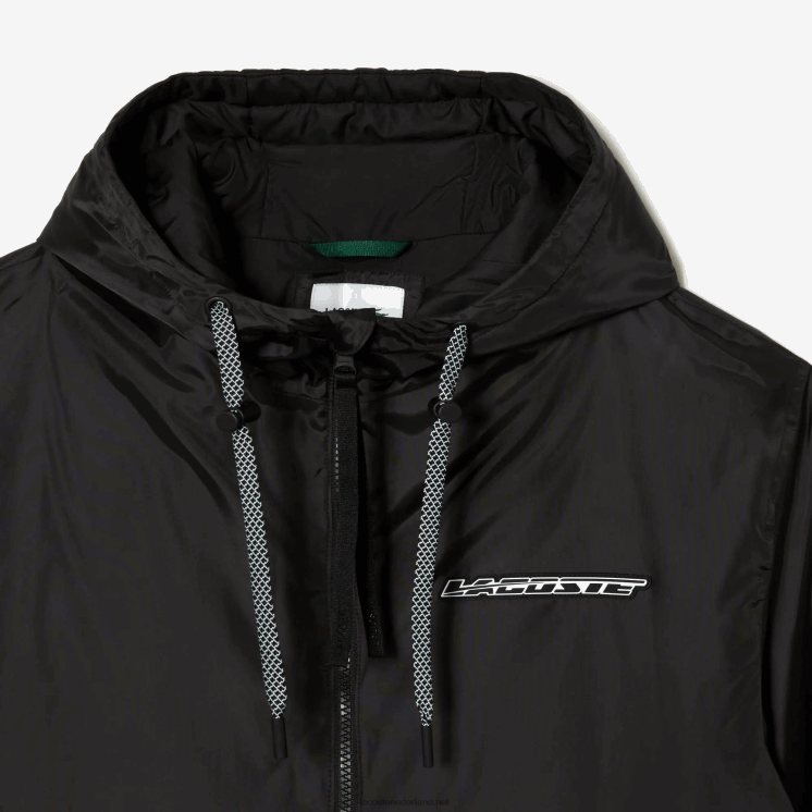 Lacoste kort gewatteerd jack met capuchon 0828H389 zwart c31 Heren