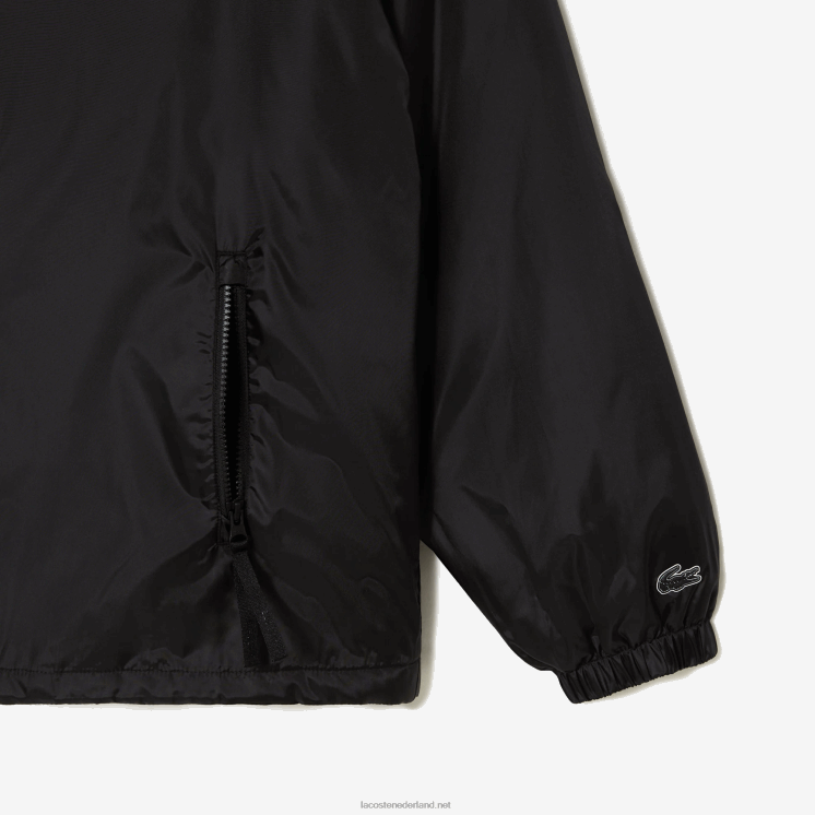 Lacoste kort gewatteerd jack met capuchon 0828H389 zwart c31 Heren