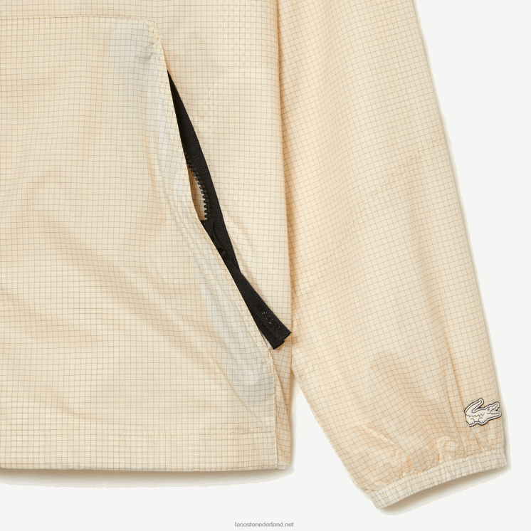 Lacoste kort jack met capuchon en ritssluiting 0828H382 wit zwart aj8 Heren