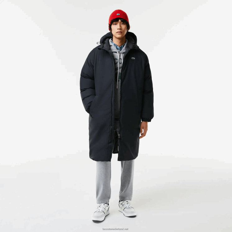 Lacoste lang pufferjack met opschrift en merknaam 0828H1294 zwart 031 Heren
