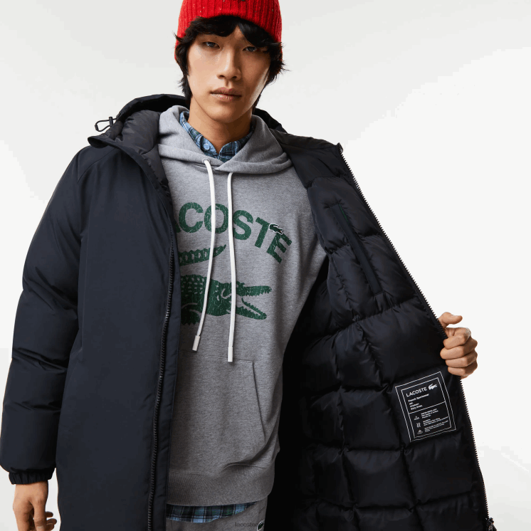 Lacoste lang pufferjack met opschrift en merknaam 0828H1294 zwart 031 Heren