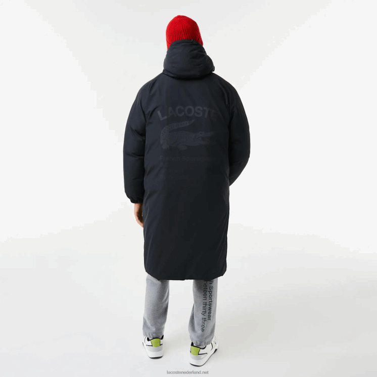 Lacoste lang pufferjack met opschrift en merknaam 0828H1294 zwart 031 Heren