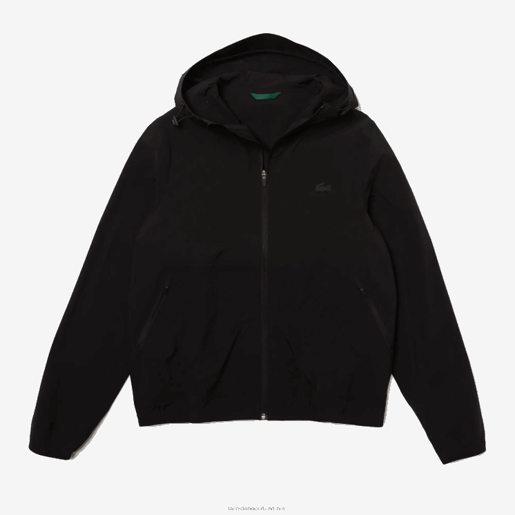 Lacoste licht jack met capuchon en letters 0828H1284 zwart 031 Heren