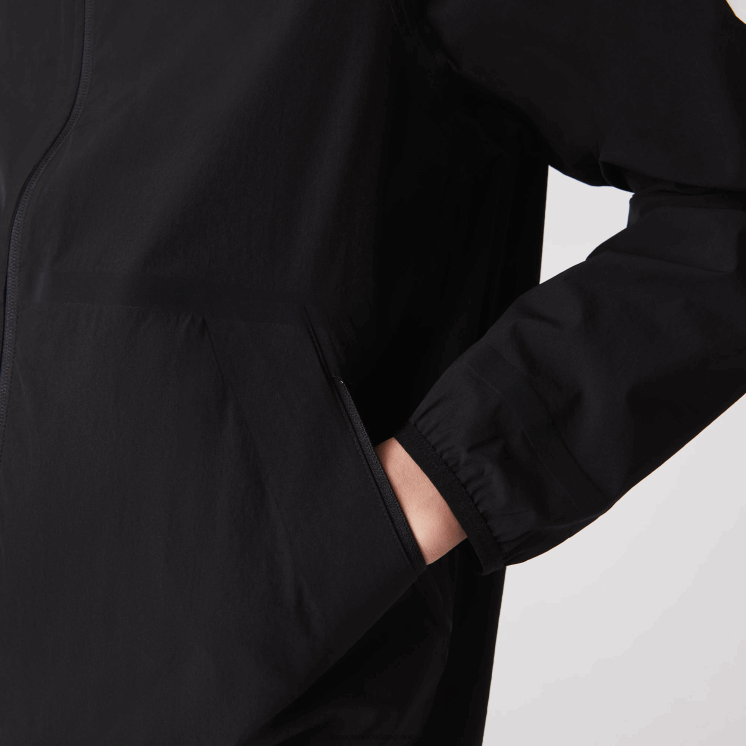 Lacoste licht jack met capuchon en letters 0828H1284 zwart 031 Heren