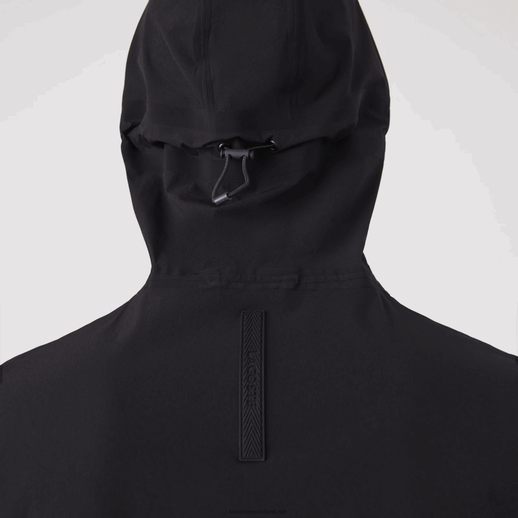 Lacoste licht jack met capuchon en letters 0828H1284 zwart 031 Heren
