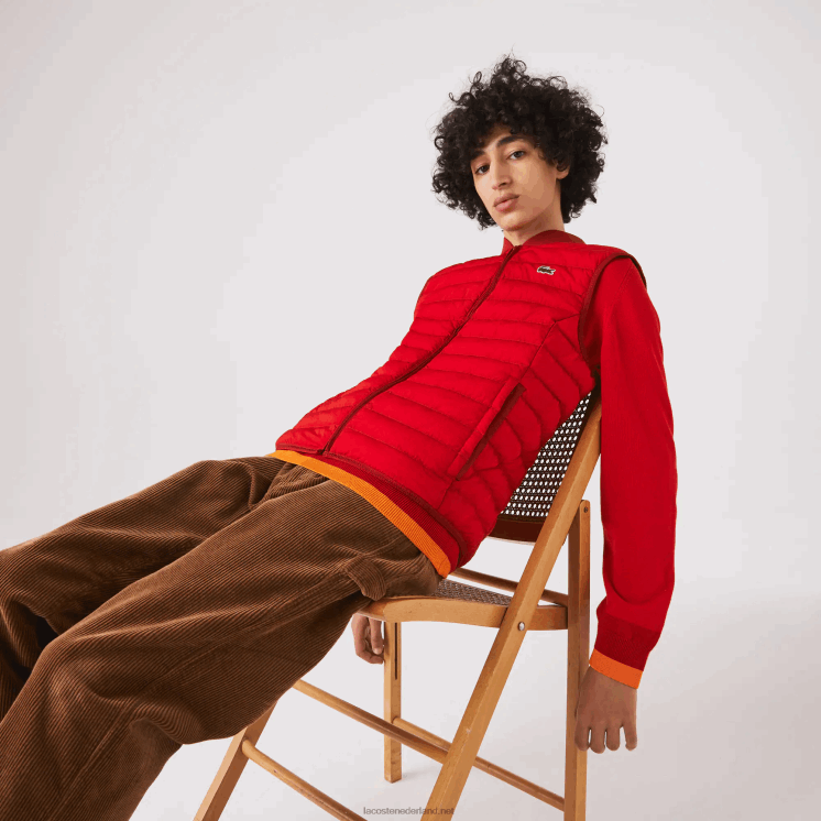 Lacoste lichtgewicht opvouwbare waterafstotende pufferjas 0828H1288 rood 240 Heren