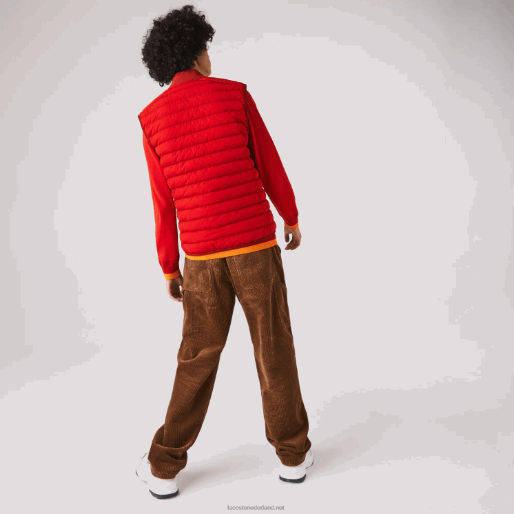 Lacoste lichtgewicht opvouwbare waterafstotende pufferjas 0828H1288 rood 240 Heren