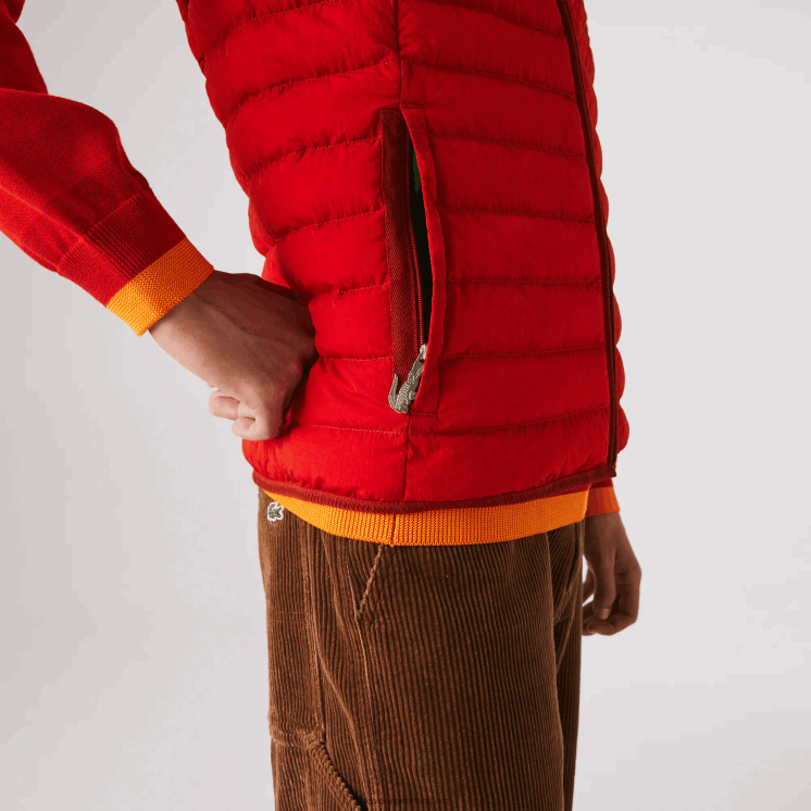 Lacoste lichtgewicht opvouwbare waterafstotende pufferjas 0828H1288 rood 240 Heren