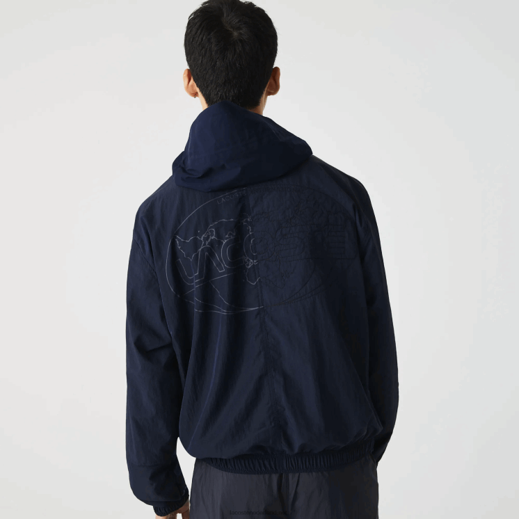 Lacoste live grafisch logo colorblock jack met ritssluiting 0828H1315 marineblauw 5fs Heren