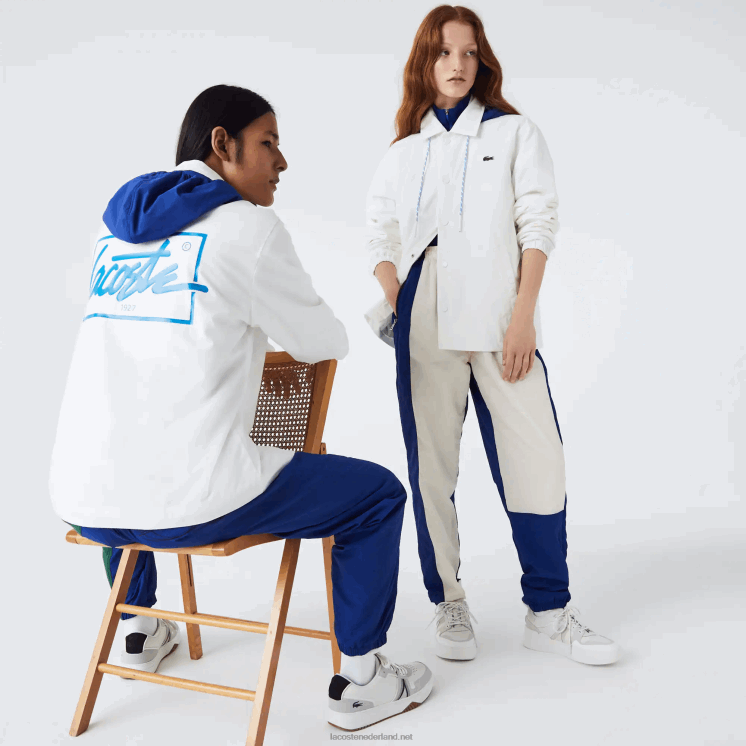 Lacoste live jack met contrasterende capuchon en knopen 0828H1316 wit blauw em Heren