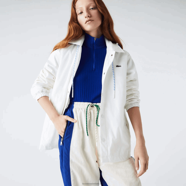 Lacoste live jack met contrasterende capuchon en knopen 0828H1316 wit blauw em Heren