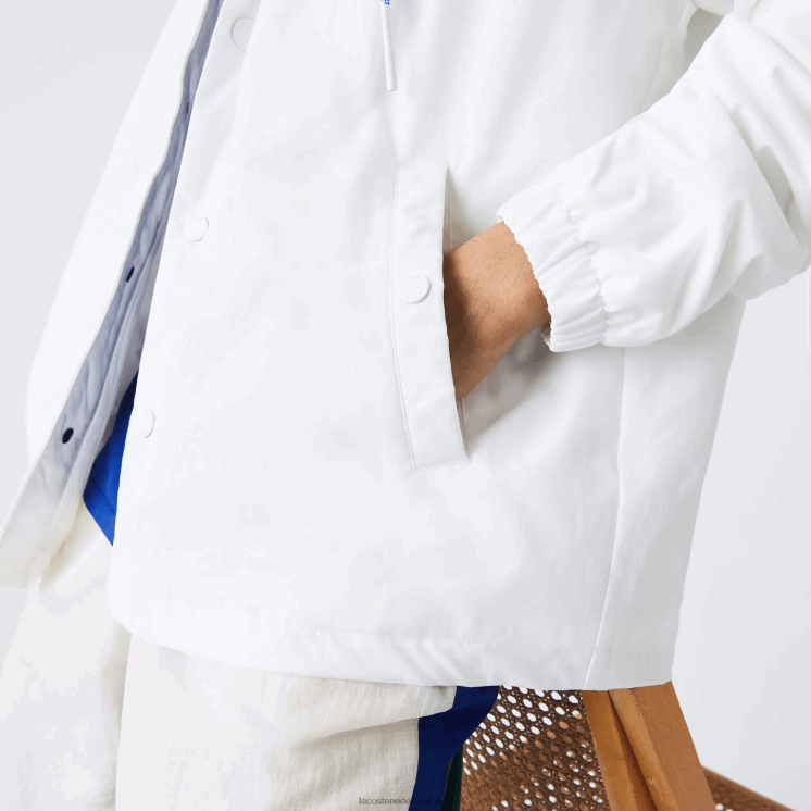 Lacoste live jack met contrasterende capuchon en knopen 0828H1316 wit blauw em Heren