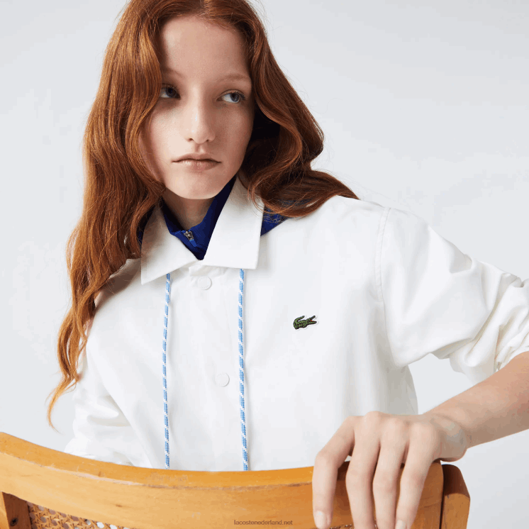 Lacoste live jack met contrasterende capuchon en knopen 0828H1316 wit blauw em Heren