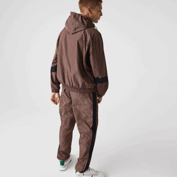 Lacoste live licht geruit jack met ritssluiting 0828H1278 marineblauw wit qrn Heren