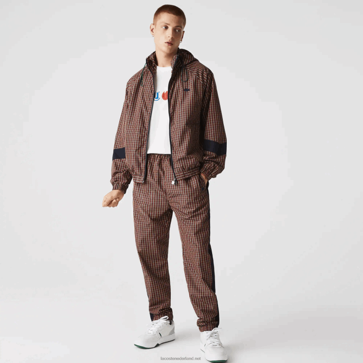 Lacoste live licht geruit jack met ritssluiting 0828H1278 marineblauw wit qrn Heren
