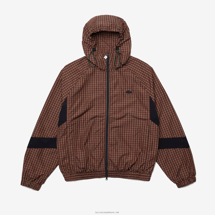 Lacoste live licht geruit jack met ritssluiting 0828H1278 marineblauw wit qrn Heren