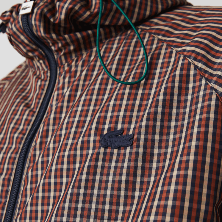 Lacoste live licht geruit jack met ritssluiting 0828H1278 marineblauw wit qrn Heren