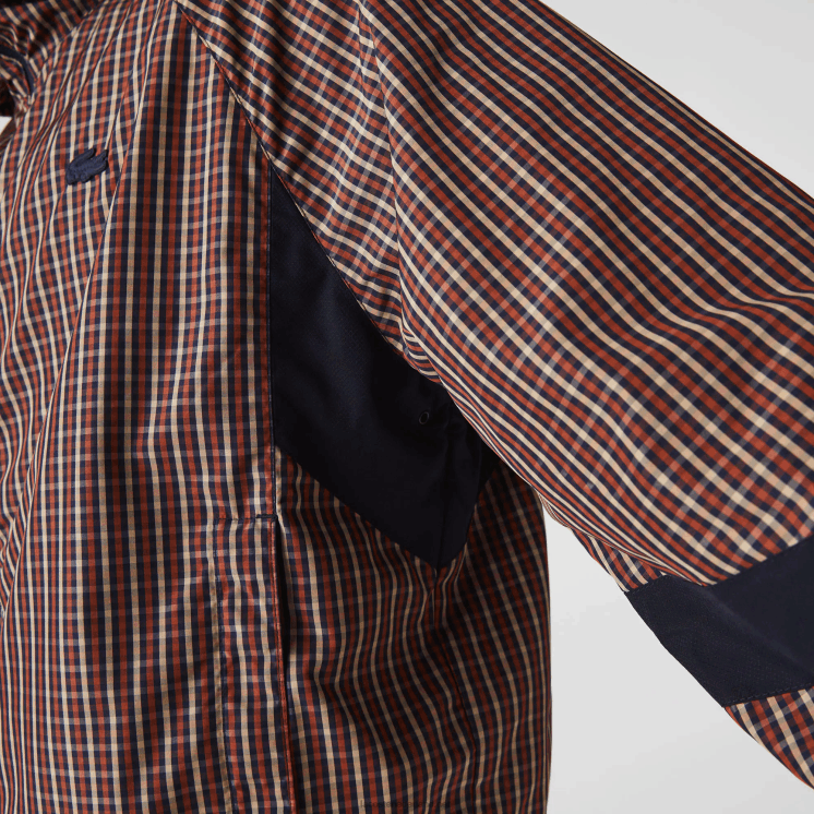 Lacoste live licht geruit jack met ritssluiting 0828H1278 marineblauw wit qrn Heren
