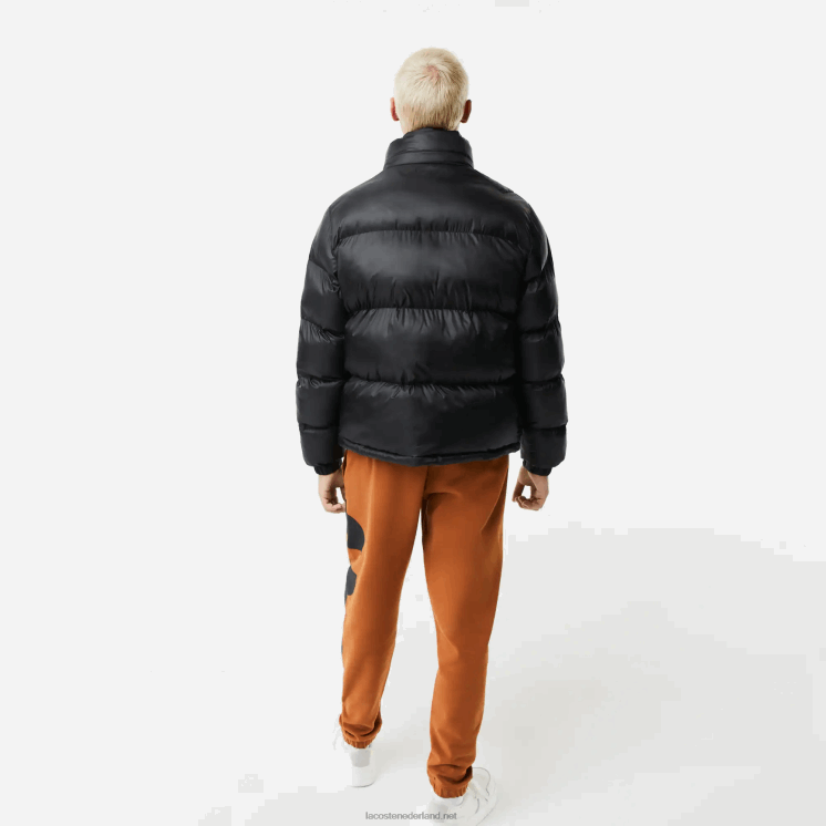 Lacoste oversized waterafstotend jack met merknaam 0828H1234 zwart c31 Heren