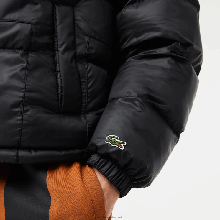 Lacoste oversized waterafstotend jack met merknaam 0828H1234 zwart c31 Heren