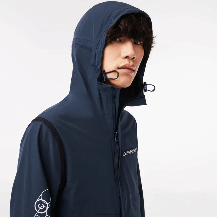 Lacoste shorttrackjack van gerecycled polyamide 0828H10 blauwe kxe Heren
