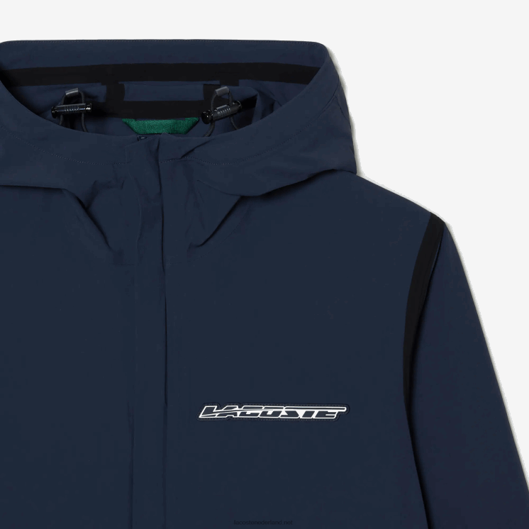 Lacoste shorttrackjack van gerecycled polyamide 0828H10 blauwe kxe Heren