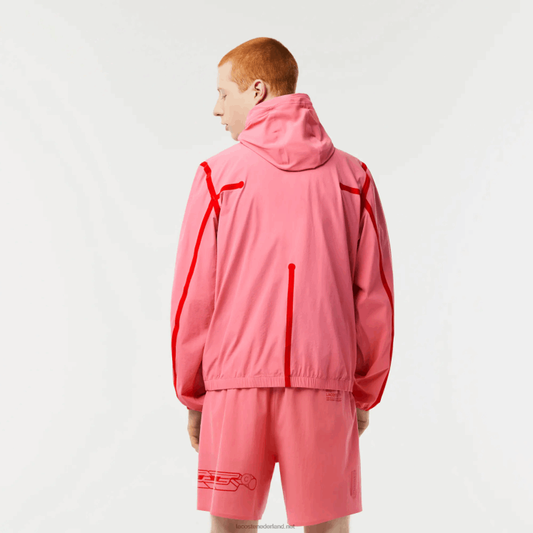 Lacoste shorttrackjack van gerecycled polyamide 0828H9 roze 2r3 Heren
