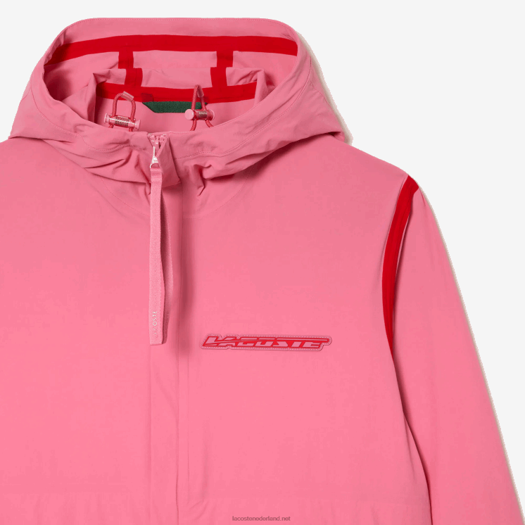 Lacoste shorttrackjack van gerecycled polyamide 0828H9 roze 2r3 Heren