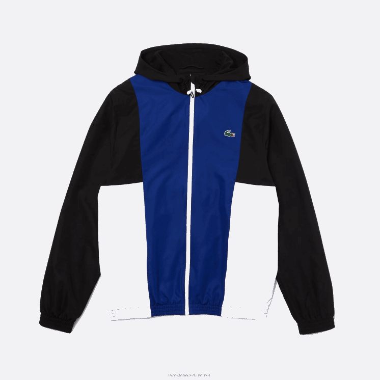 Lacoste sport colorblock licht jack met ritssluiting 0828H1322 blauw zwart wit alv Heren