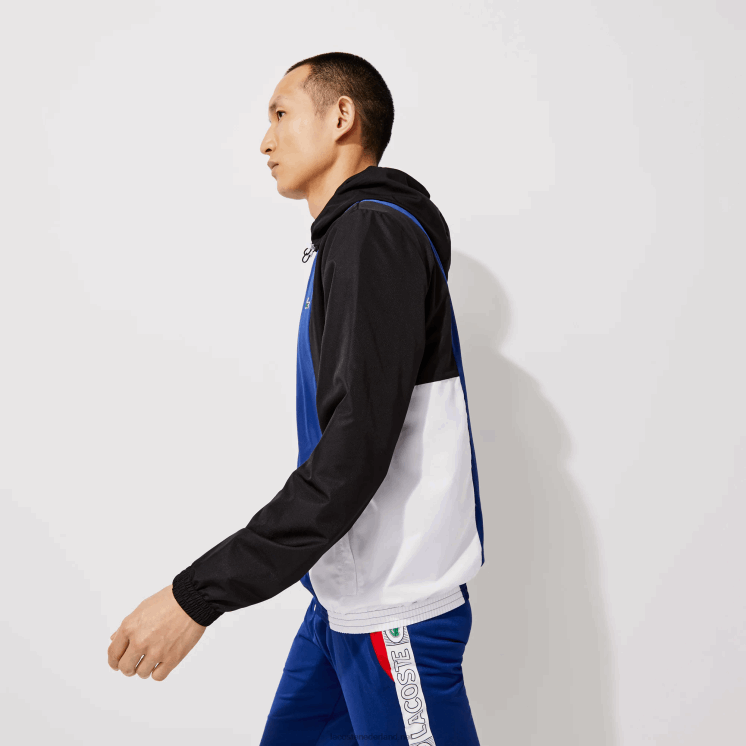 Lacoste sport colorblock licht jack met ritssluiting 0828H1322 blauw zwart wit alv Heren