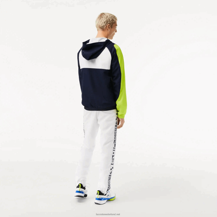 Lacoste sport colorblock tennisjack 0828H1274 wit marineblauw geel 6f5 Heren