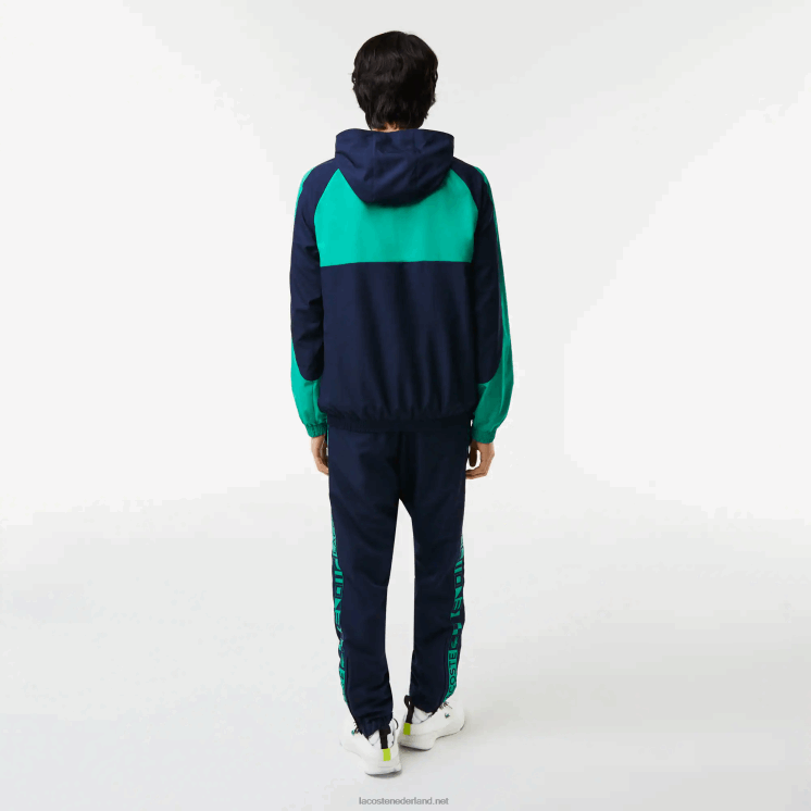 Lacoste sport colorblock tennisjack 0828H1275 marineblauw groen x1e Heren